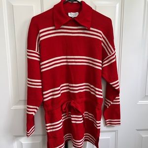 St. John sweater in stripe red and white
